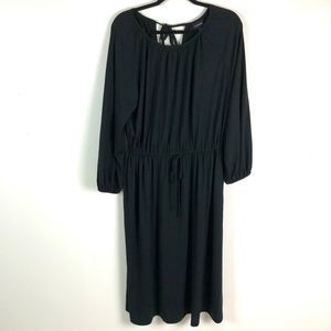 Who What Wear Black Midi Long Sleeve Dress